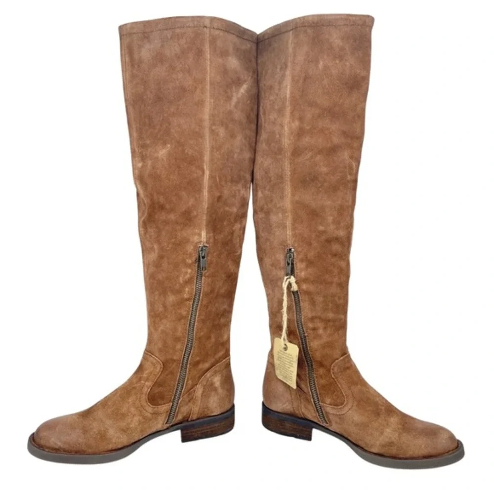 Born Women's‎ Britton Over Knee Leather Riding Boot in Rust Distressed Size 6M